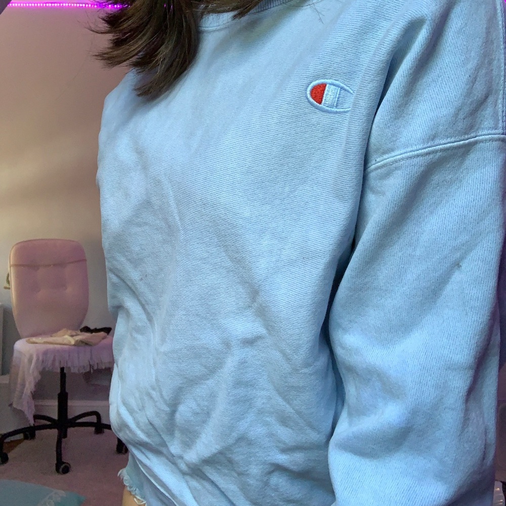 champion sweatshirt, light blue - Picture 1 of 6